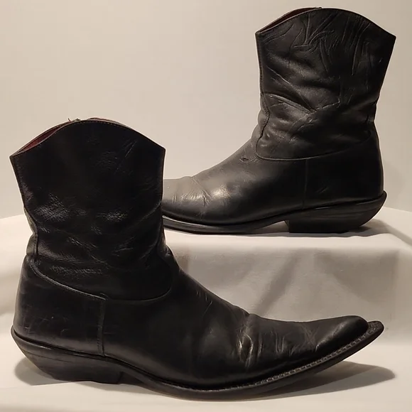 Ferrato Western Low Cut Ankle Boots Mens Cowboy Stitched Sz 8 Pointed Toe Men main image 3